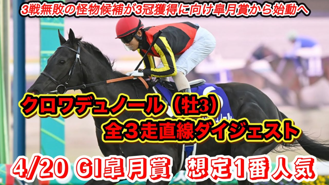 【クロワデュノール】GI皐月賞想定1番人気！全3走直線ダイジェスト