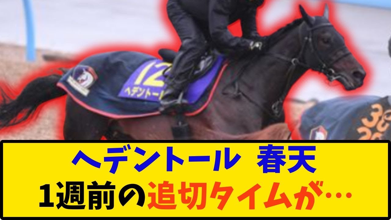 【競馬】「ヘデントール 春天 1週前追切タイムがヤバい…」に対する反応【反応集】