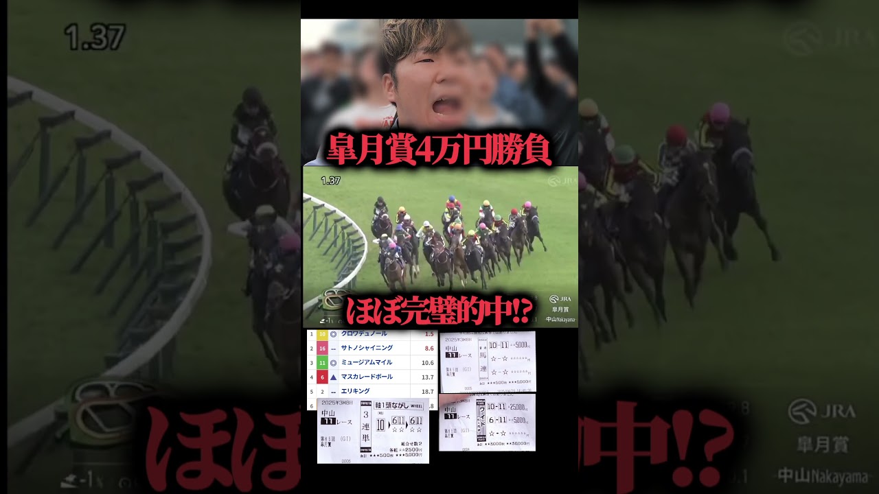 【競馬大勝負】皐月賞4万円勝負したらほぼ完璧的中したwww#競馬#競馬大勝負#競馬的中#皐月賞