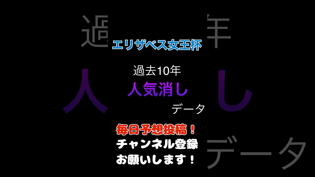 #エリザベス女王杯2024 #競馬予想 消しデータ