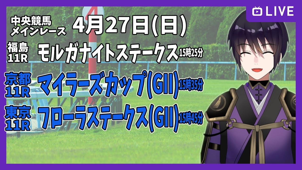 【ゆるく複勝予想】4月27日 日曜日編【中央競馬メイン】