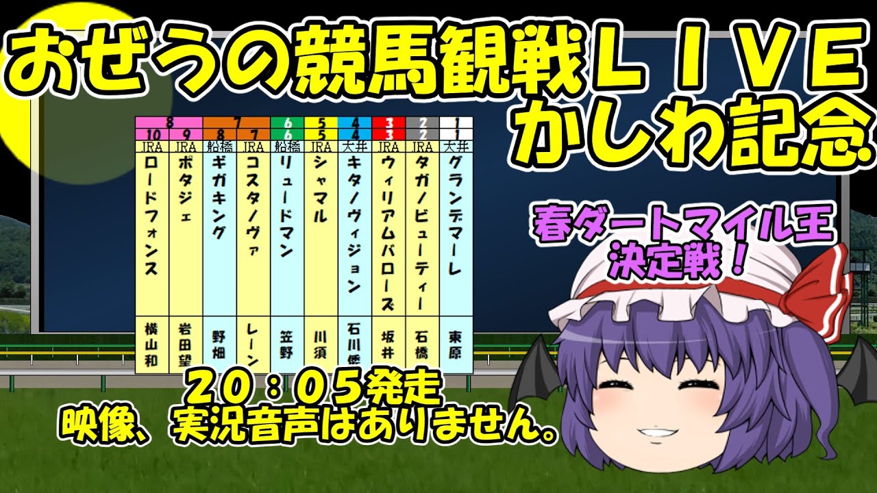 おぜうの競馬観戦LIVE　かしわ記念