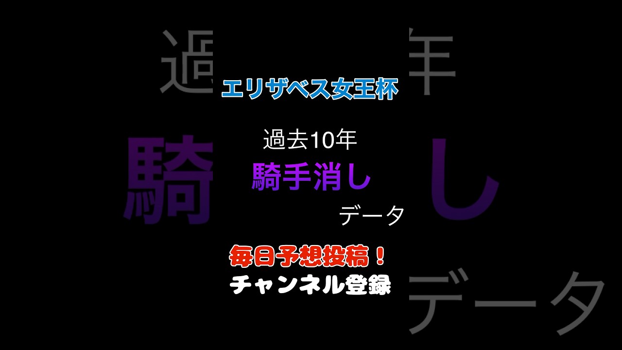 #エリザベス女王杯2024 #競馬予想 消しデータ