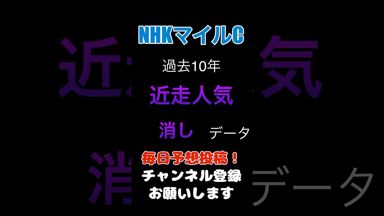 【NHKマイル2025】近走人気からの消しデータ！#nhkマイルカップ #競馬予想 #馬券 #nhkマイルc