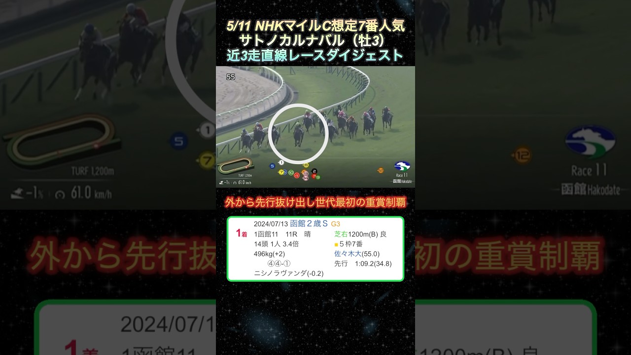 【サトノカルナバル】 NHKマイルカップ想定7番人気！近3走ダイジェスト  #競馬  # NHKマイルカップ  #サトノカルナバル  #shorts