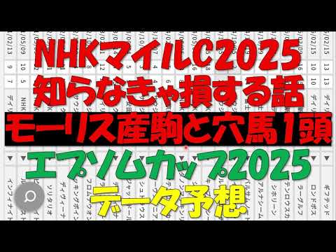 NHKマイルカップ2025　知らなきゃ損する話　エプソムカップ　データ予想