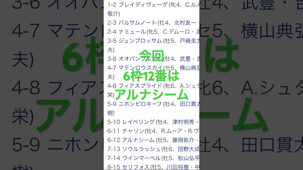 マイルチャンピオンシップ2024 サイン馬券予想 ③ #ナミュール #マイルcs   #大穴#g1 #競馬