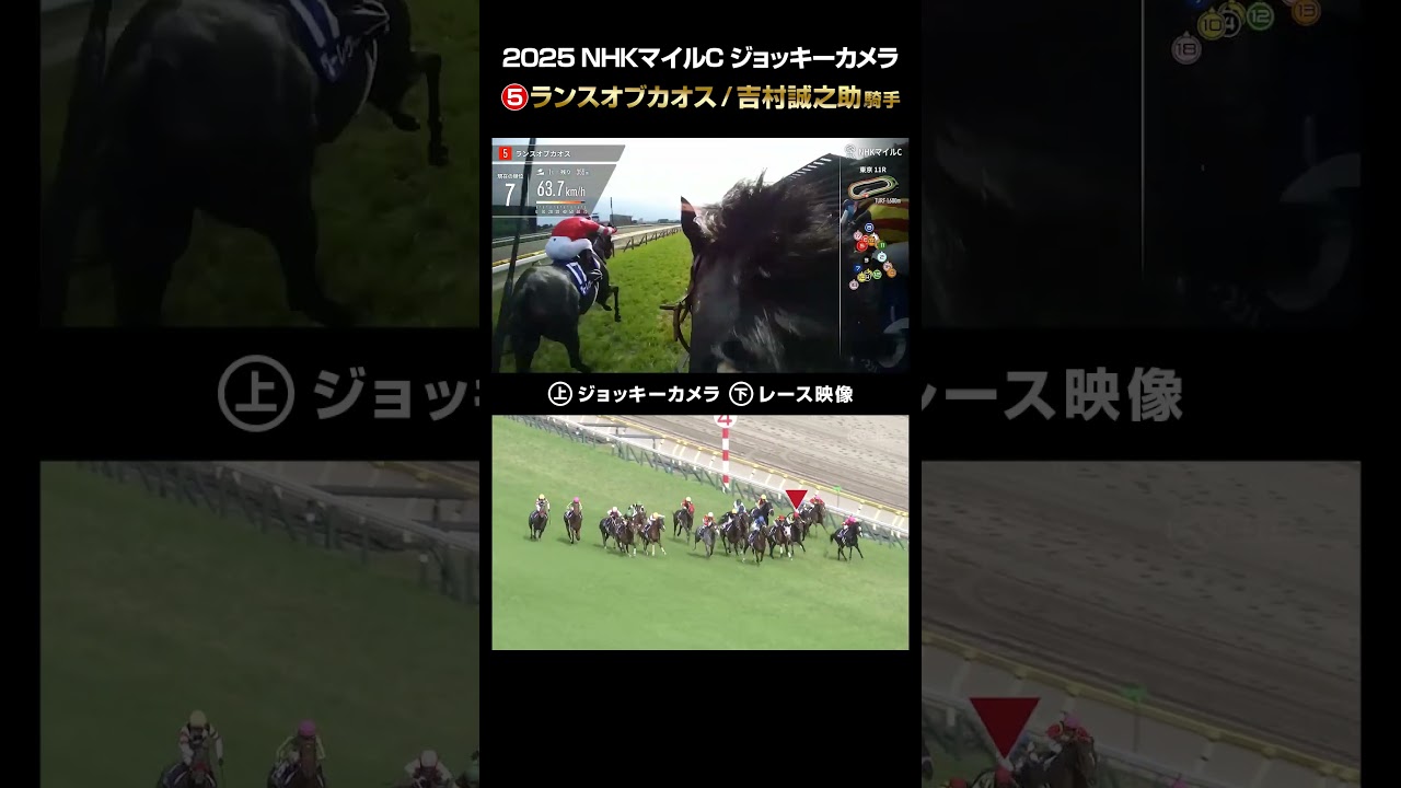 【ジョッキーカメラ×レース映像】2025年NHKマイルカップ ランスオブカオス 吉村誠之助騎手 #shorts ｜JRA公式