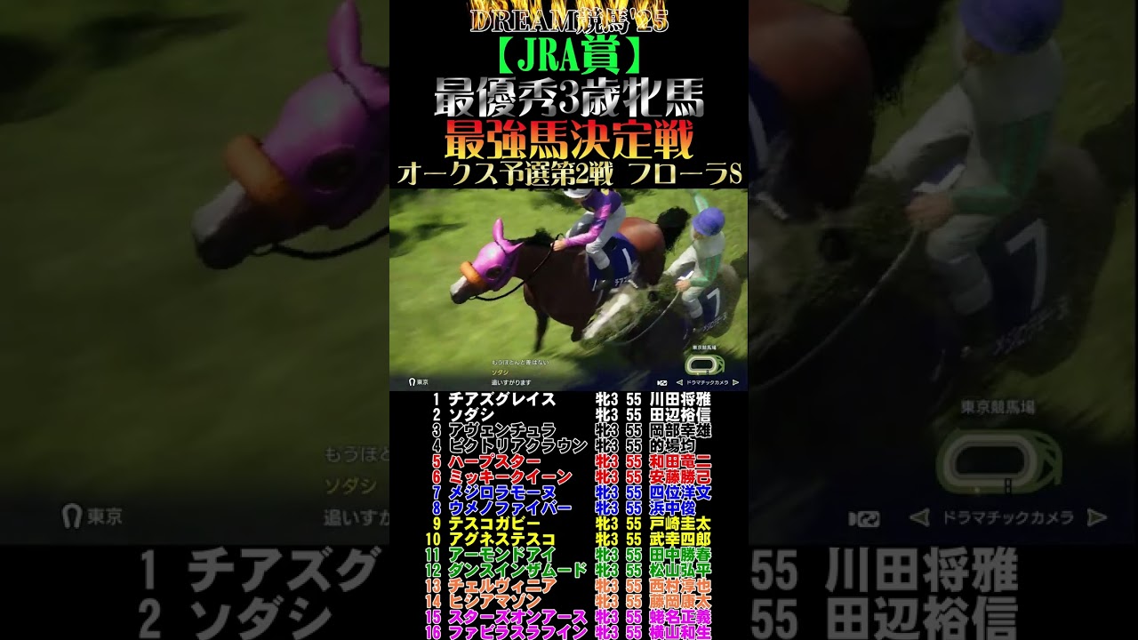 【ウイポ10 2025】DREAM競馬'25【JRA賞】最優秀3歳牝馬最強馬決定戦｜オークス予選 第2戦 フローラS #競馬  #ウイニングポスト #JRA賞 #最優秀3歳牝馬 #オークス