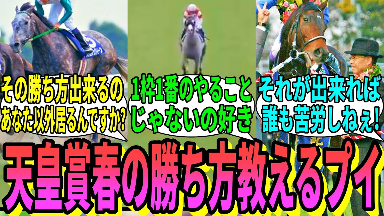 【競馬の反応集】「天皇賞春が始まるので勝ち方教えます」に対する視聴者の反応集