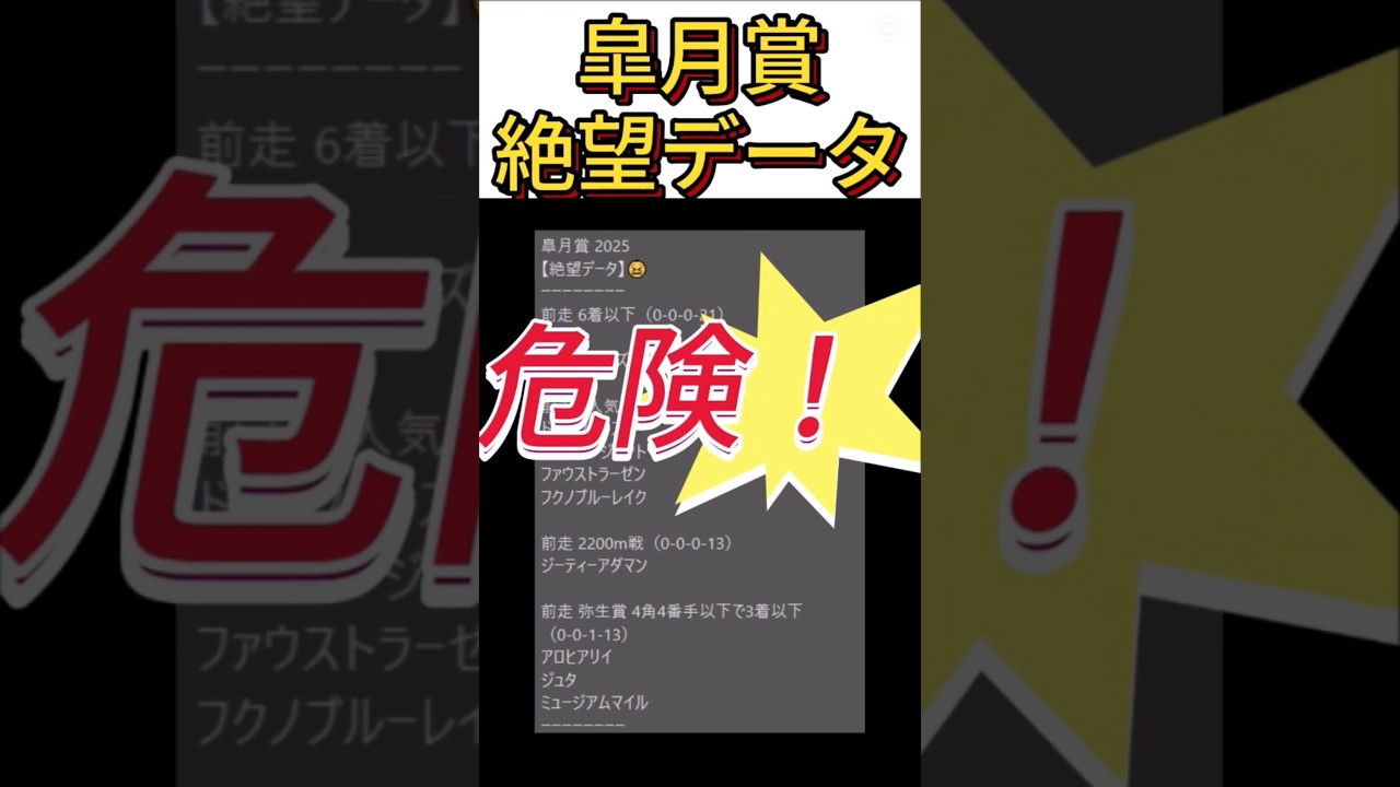 【皐月賞】 2025　これは危険！【絶望データ】 001 #競馬予想 #shorts #皐月賞
