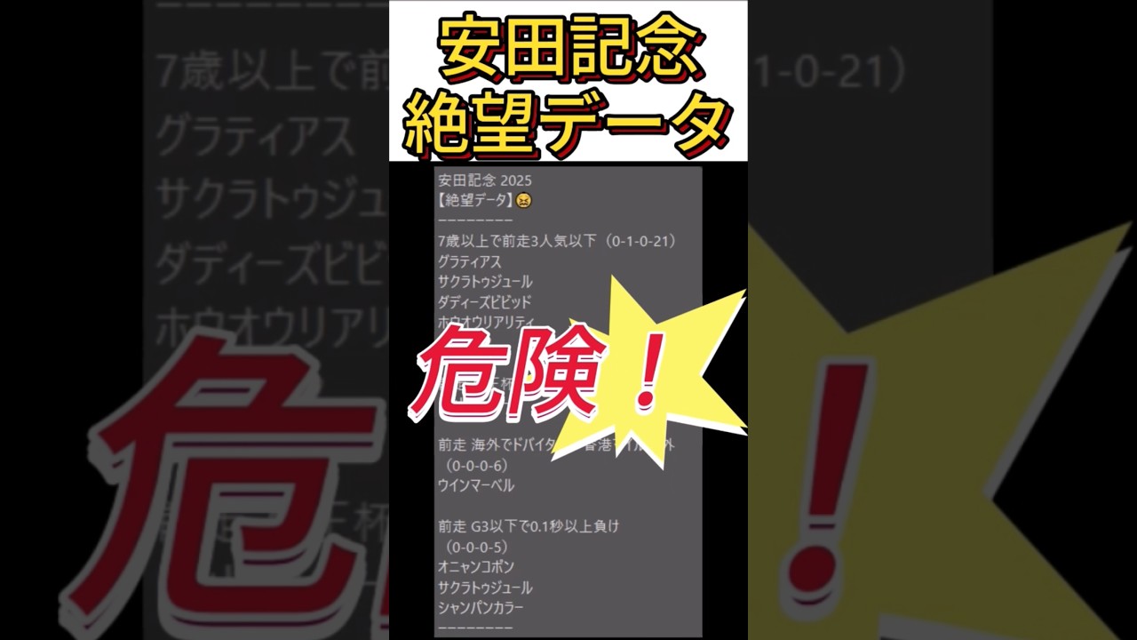 【安田記念】 2025　これは危険！【絶望データ】 001 #競馬予想 #shorts #安田記念