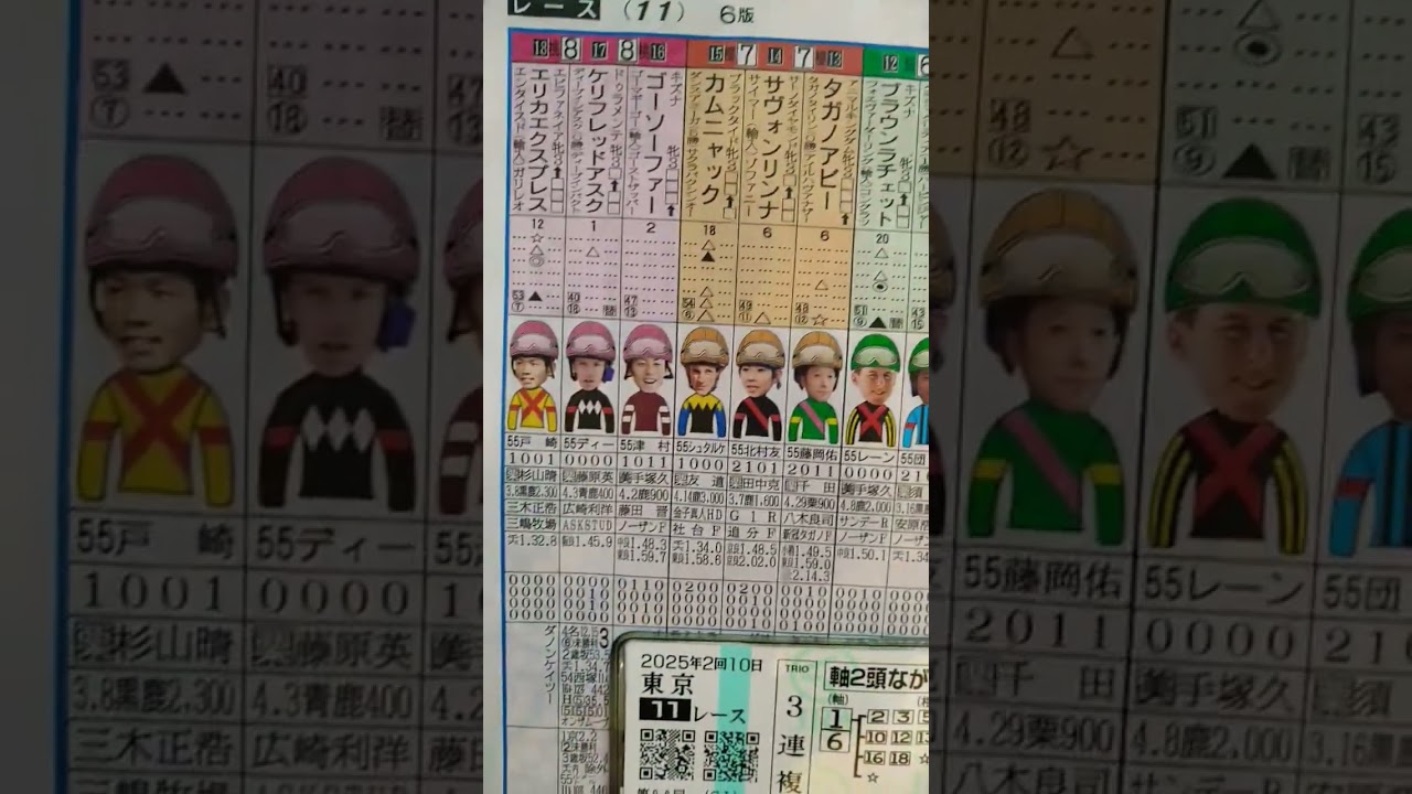 第86回オークス🐴(ＧⅠ)東京競馬場🐎2025.5.25　馬券購入〜三連複二頭軸全流し､失敗😭次回は日本ダービー🐎仕事休みとれるかぁ？休憩時間に行く？(笑)#中央競馬#馬券#オークス #shorts