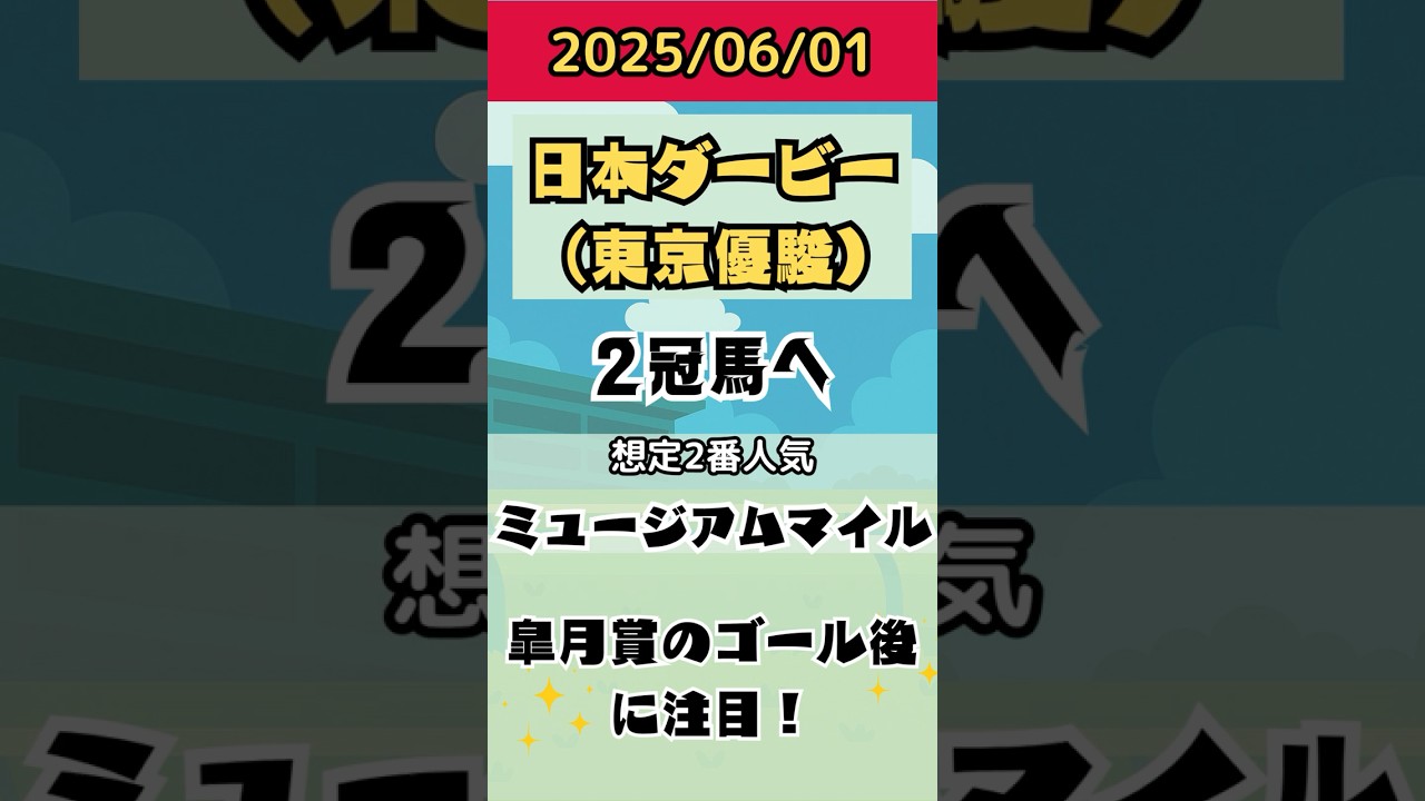 【日本ダービー 2025】注目馬紹介ミュージアムマイル　皐月賞のゴール後が鍵