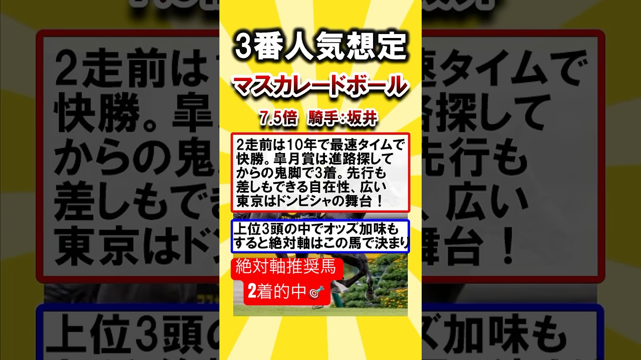 【日本ダービー】有力馬ガチ比較！絶対軸はこの馬w #日本ダービー #ダービー #競馬 #競馬予想 #クロワデュノール #マスカレードボール #ミュージアムマイル