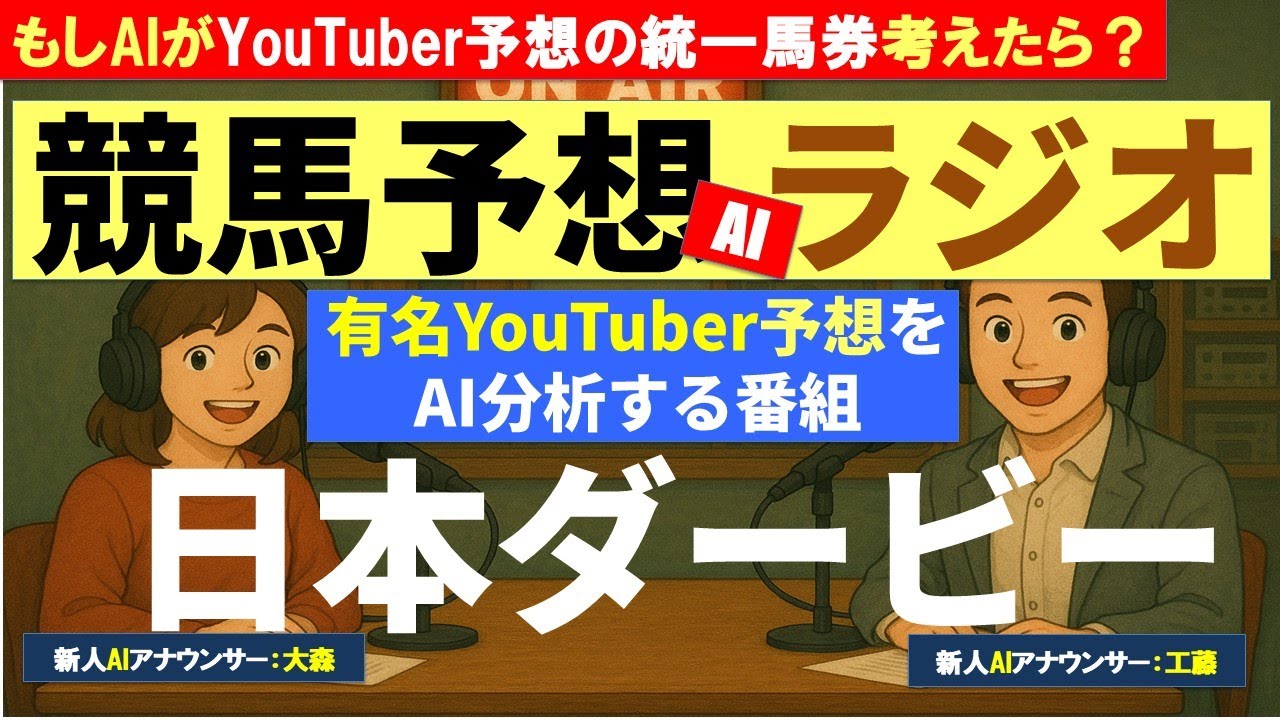 【日本ダービー】🎯オークス３連複２万馬券的中❣複数YouTuberの予想をAIが分析❣分析結果を馬券の買い目として提案❣