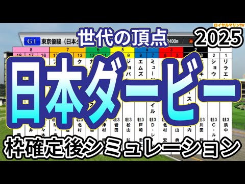 【東京優駿2025】【日本ダービー2025】ウイポ枠確定後シミュレーション クロワデュノール ミュージアムマイル マスカレードボール サトノシャイニング ファンダム #3513