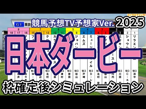 【東京優駿2025】【日本ダービー2025】【競馬予想TV予想家Ver.】ウイポ枠確定後シミュレーション クロワデュノール ミュージアムマイル マスカレードボール サトノシャイニング #3522