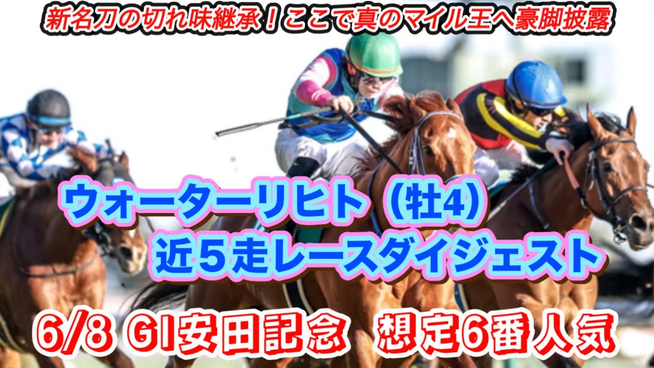 【ウォーターリヒト】GI安田記念想定6番人気！近5走レースダイジェスト