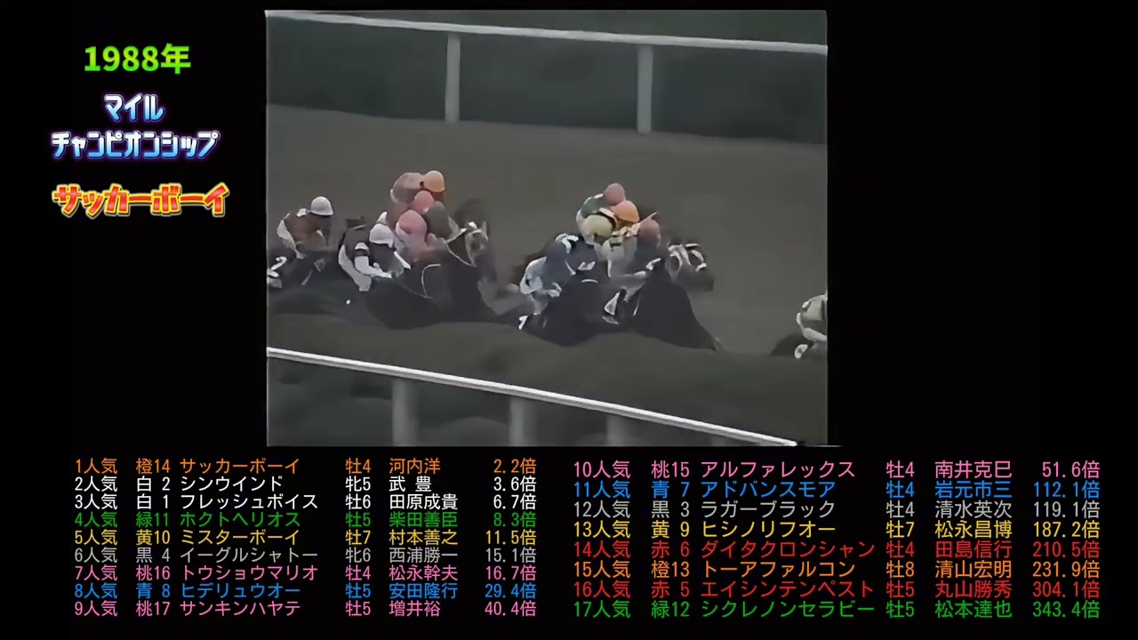 1988年マイルチャンピオンシップ　サッカーボーイ　　#競馬#馬#競走馬#horse #ウマ娘#ウマ娘プリティーダービー#武豊