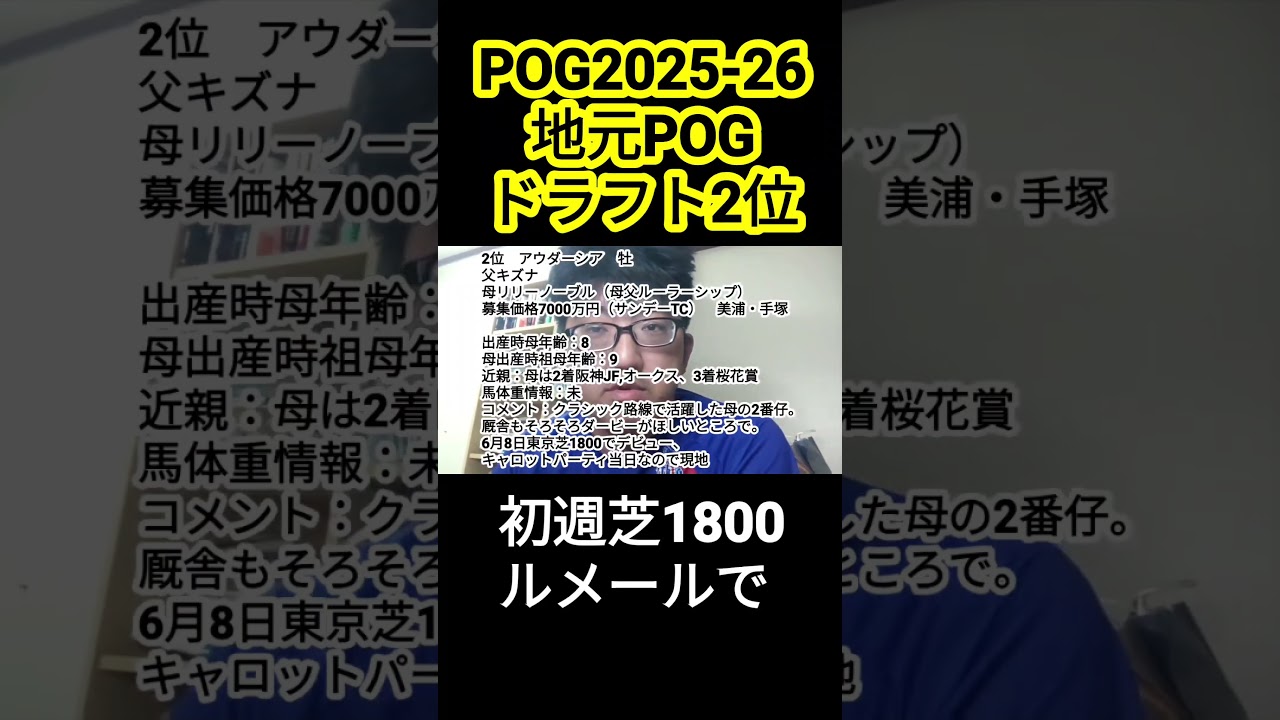 POG2025-26 地元ドラフト2位 アウダーシア（リリーノーブルの23）