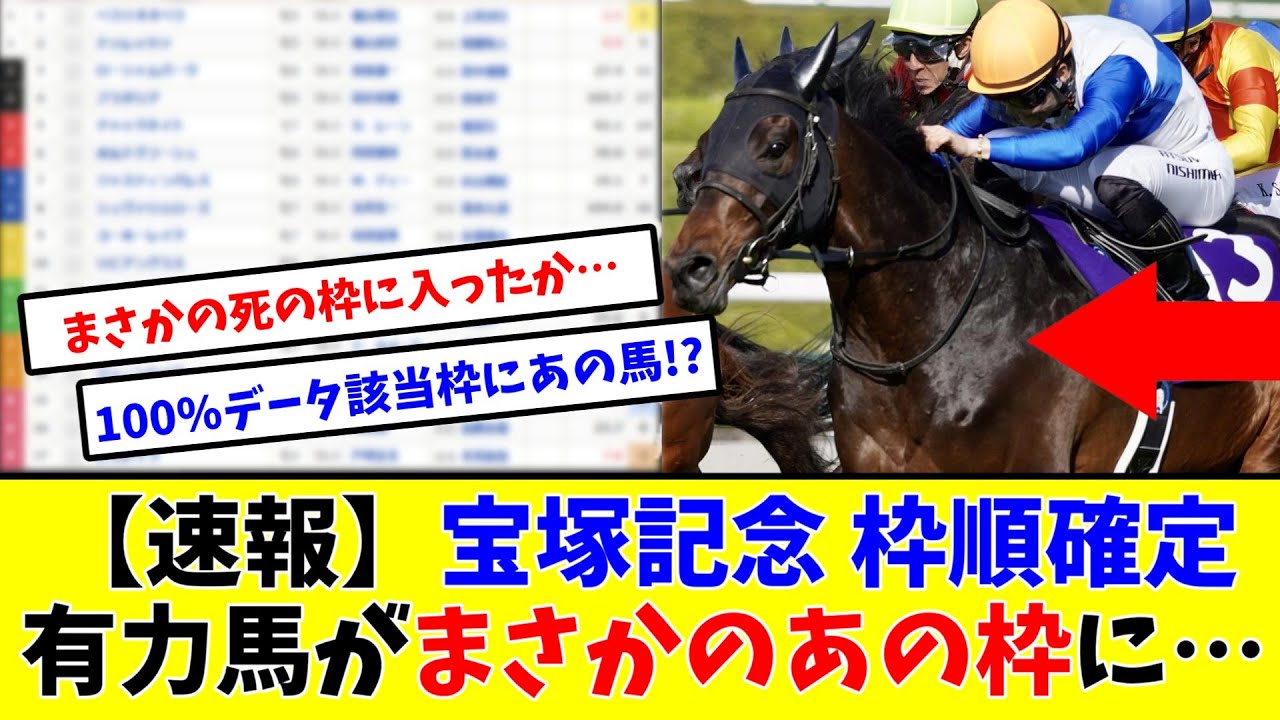 【速報】宝塚記念 枠順確定！ 有力馬がまさかのあの枠に…