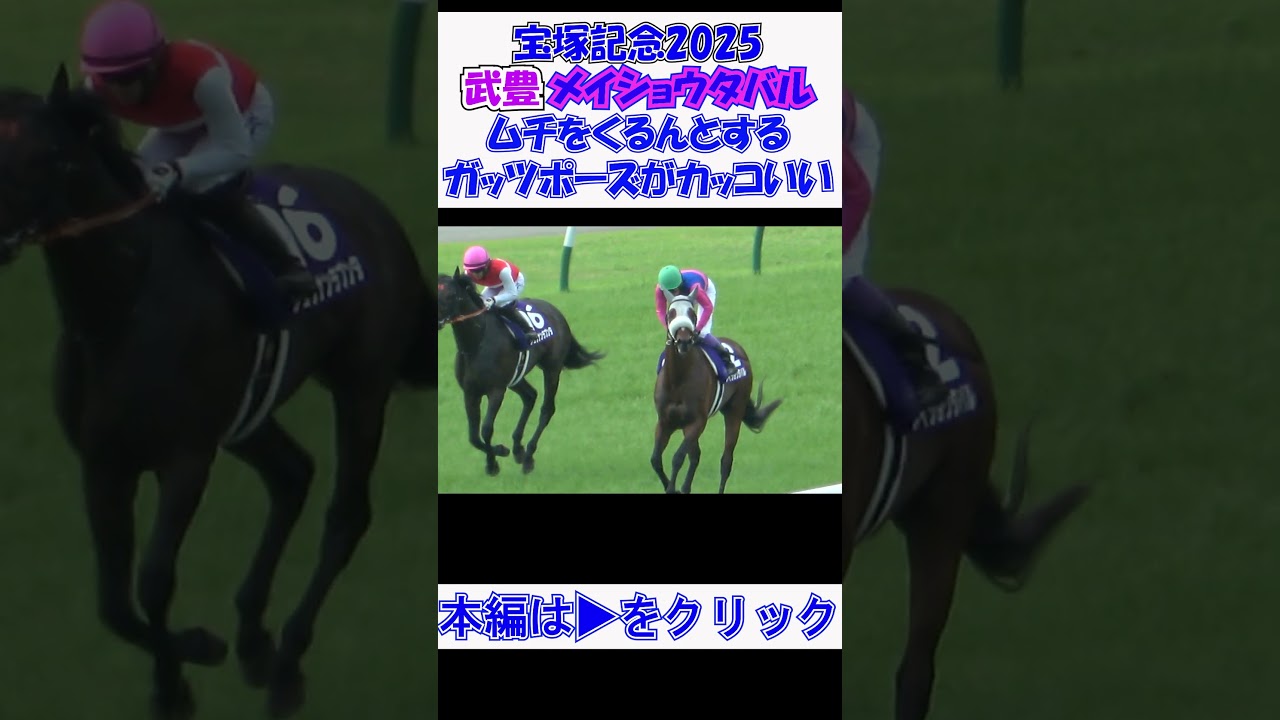 #宝塚記念2025 #武豊 鞭をくるんとするガッツポーズがカッコいい 現地映像 #メイショウタバル