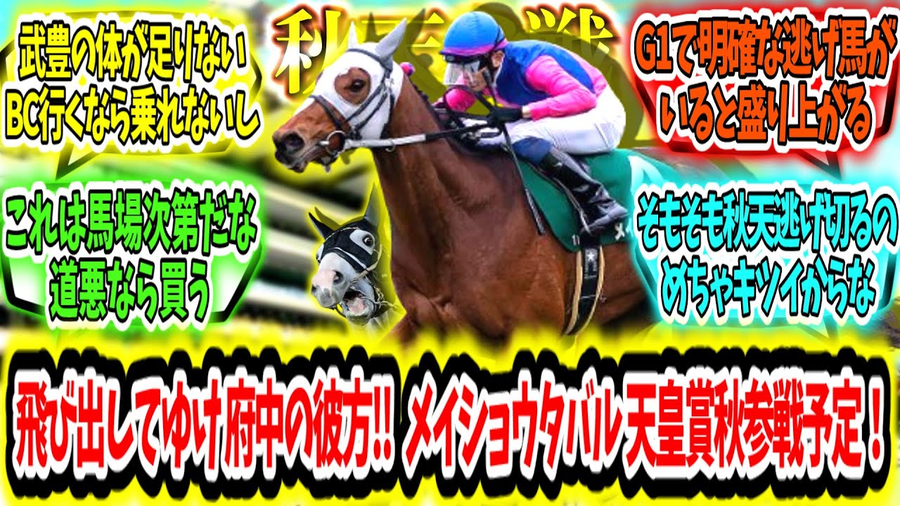 『飛び出してゆけ 府中の彼方‼ ファンを沸かせ‼ メイショウタバル 天皇賞秋参戦予定！』に対するみんなの反応【競馬の反応集】