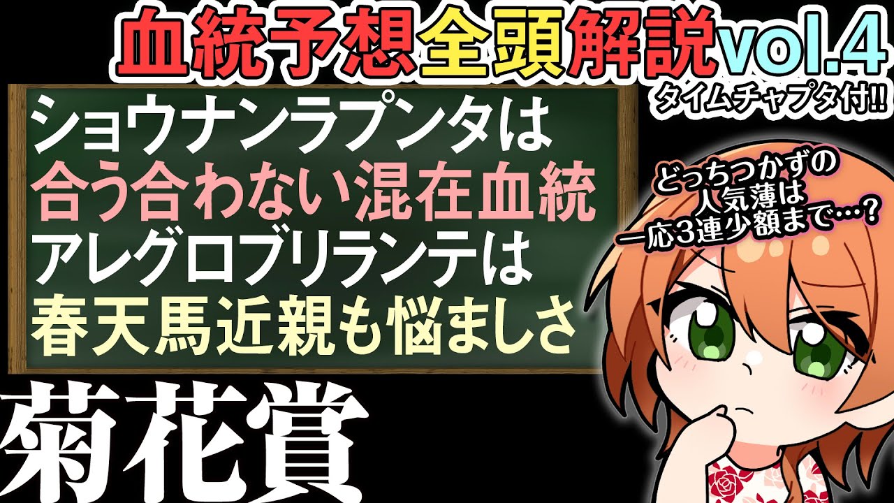菊花賞 2024 ラプンタはとても良い要素な部分以外がひたすら合わず等悩ましい伏兵馬編 全馬解説vol.4 #四条大学血統ゼミ🏇🧬