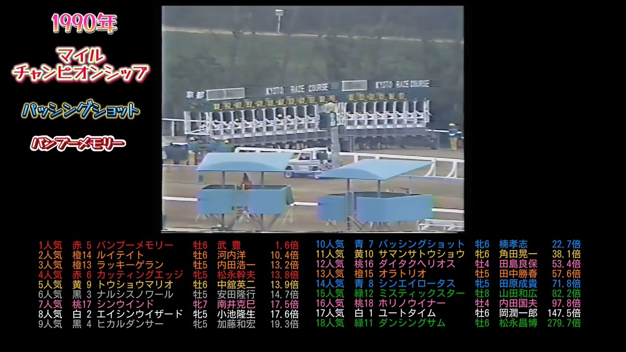 1990年マイルチャンピオンシップ　　パッシングショット　　#ウマ娘#バンブーメモリー#競馬#競走馬#馬#horse#武豊#jra