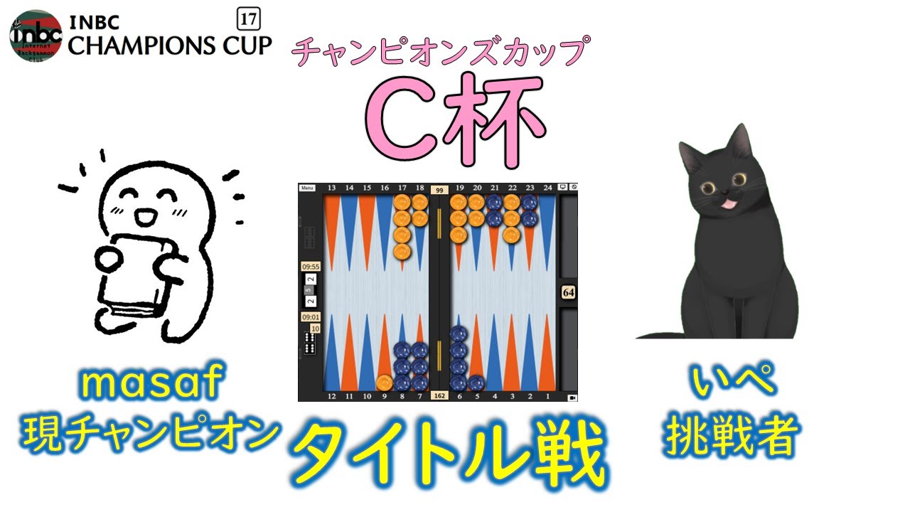 【第17期INBCチャンピオンズカップ】masafチャンピオン vs いぺ挑戦者【タイトル戦】