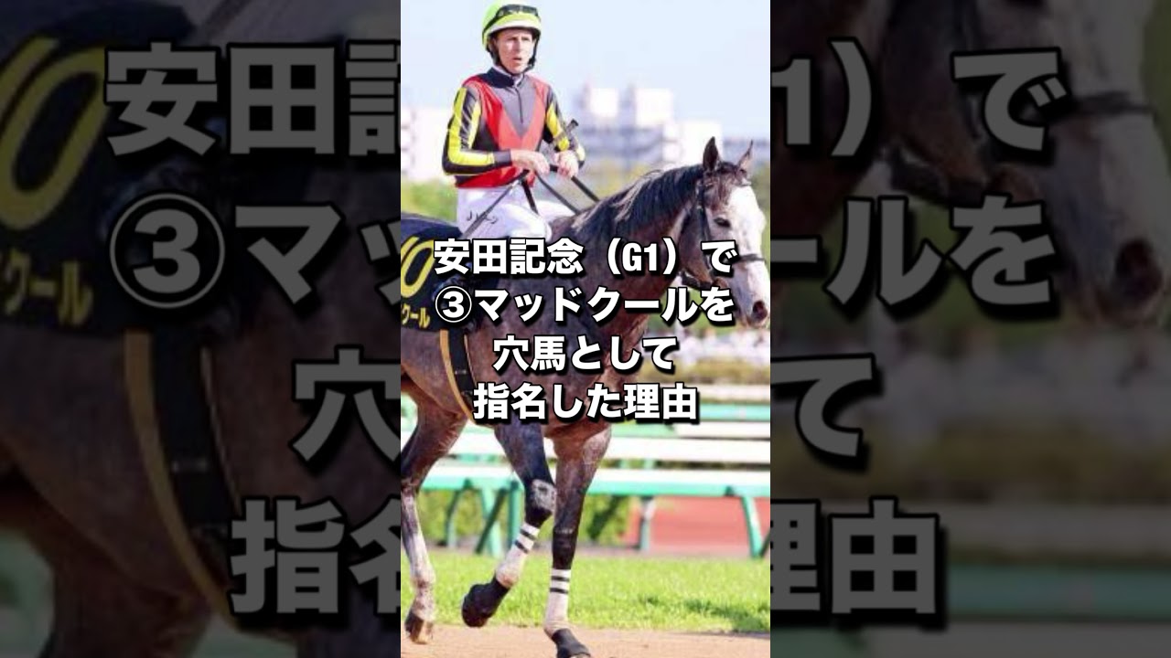 安田記念（G1）で③マッドクールを穴馬として指名した理由 #競馬 #予想 #競馬予想 #買い目 #東京競馬 #東京競馬場 #jra #安田記念 #重賞 #マッドクール #坂井瑠星