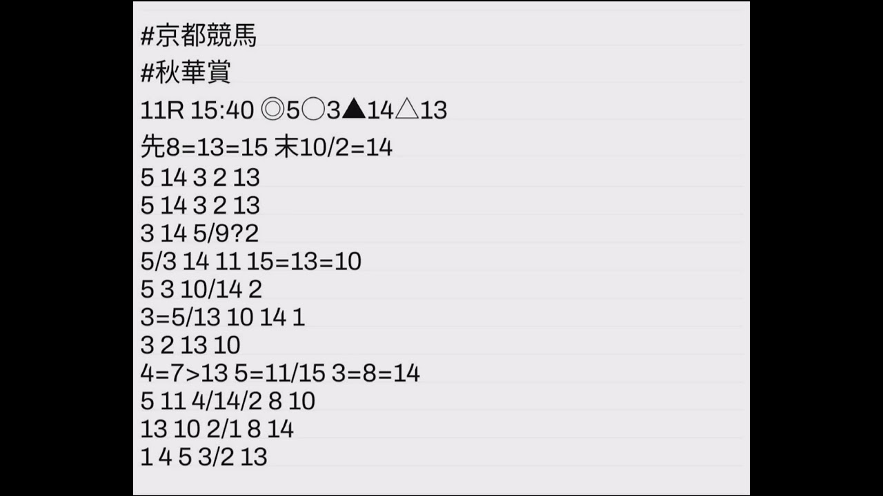 10月13日(日) #京都競馬 #秋華賞