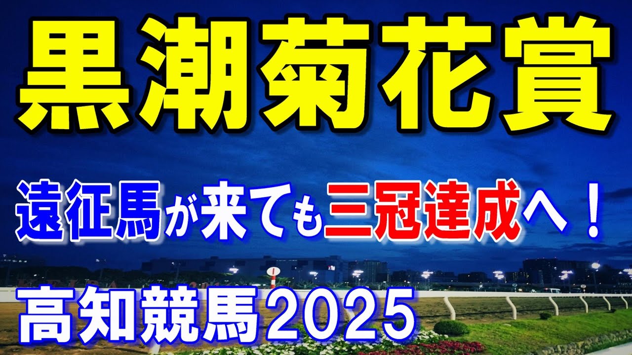 黒潮菊花賞２０２５【高知競馬予想】兵庫勢が来ても三冠達成へ！！