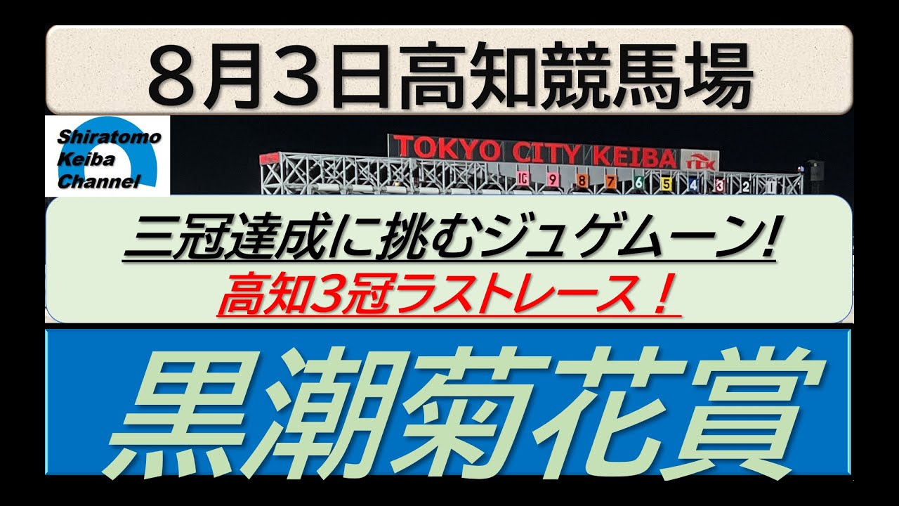 【競馬予想】黒潮菊花賞～２０２５年８月３日 高知競馬場 ：８－８
