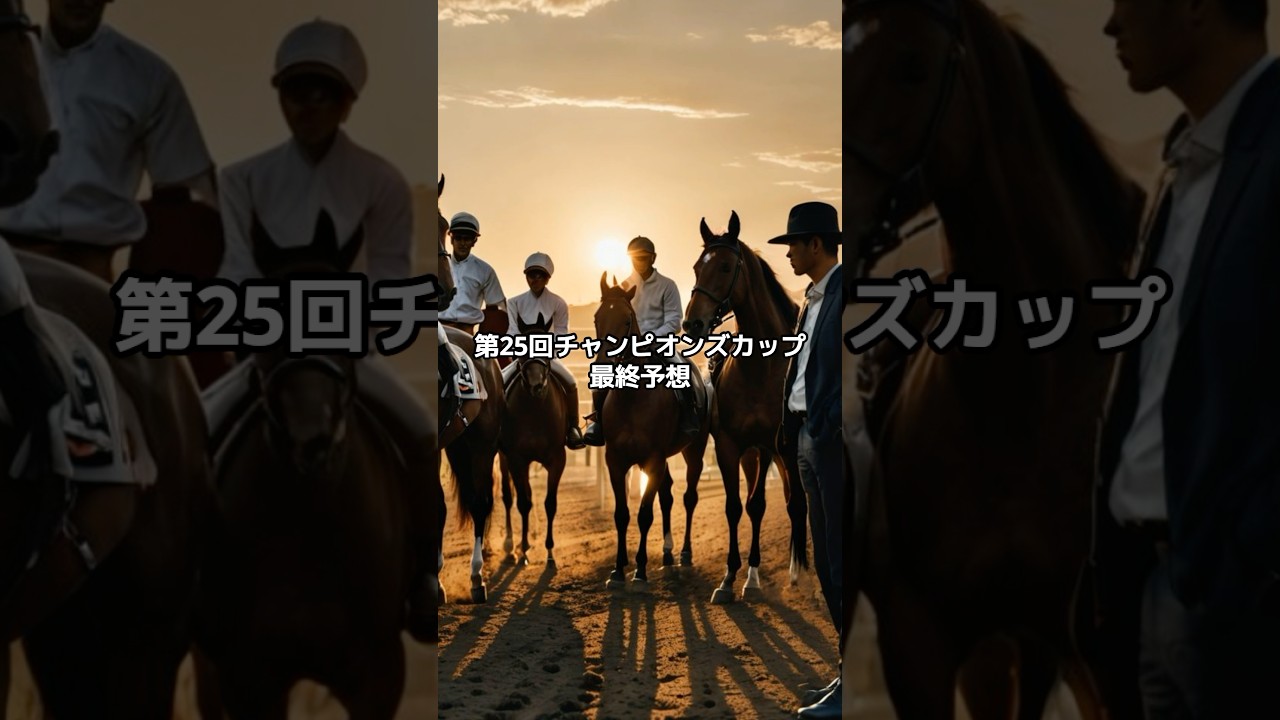 【60秒でわかる】チャンピオンズカップ2024最終予想