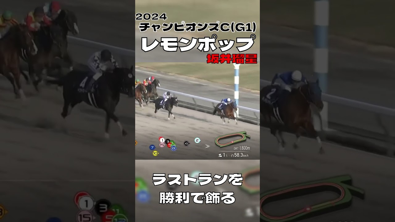 チャンピオンズカップ レモンポップ 坂井瑠星 国内G1無敗で有終の美を飾る 2024#shorts