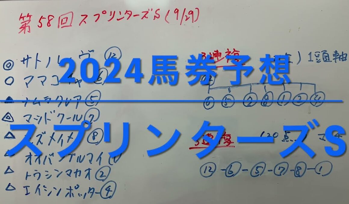 【競馬】2024年9月29日　第58回スプリンターズS 個人予想