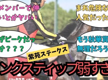 【紫苑S】「リンクスティップ 惨敗で秋華賞ピンチ！？ 」に対するみんなの反応【反応集】