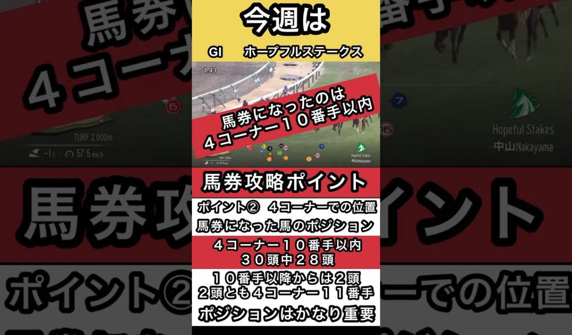 #ホープフルステークス 馬券攻略のポイントはコレ #shorts