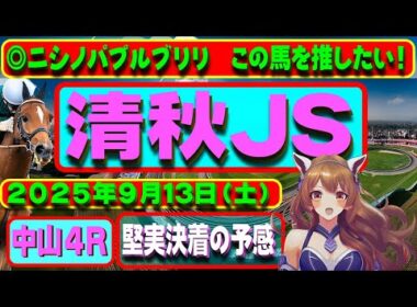 清秋JS（OP）：2025年9月13日（土）中山競馬場４R「清秋ジャンプステークス（オープン特別）」について、競馬予想を含む馬券購入のための参考動画。有利な枠や実績のある騎手、レースの特徴などを解説。
