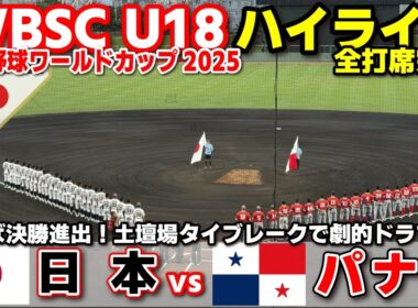 侍ジャパン　日本 vs パナマ 　勝てば決勝進出！土壇場タイブレークで劇的ドラマが！！  【WBSC U-18 野球ワールドカップ  全打席ハイライト】高校野球 日本代表　2025.9.12