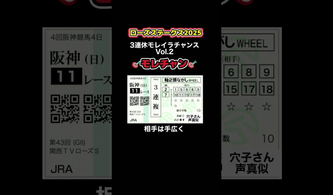 【ローズステークス2025】モレイラチャンス！馬券！