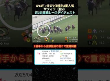 【サフィラ】ヴィクトリアマイル想定8番人気！近3走ダイジェスト  #競馬  #ヴィクトリアマイル  #サフィラ  #shorts