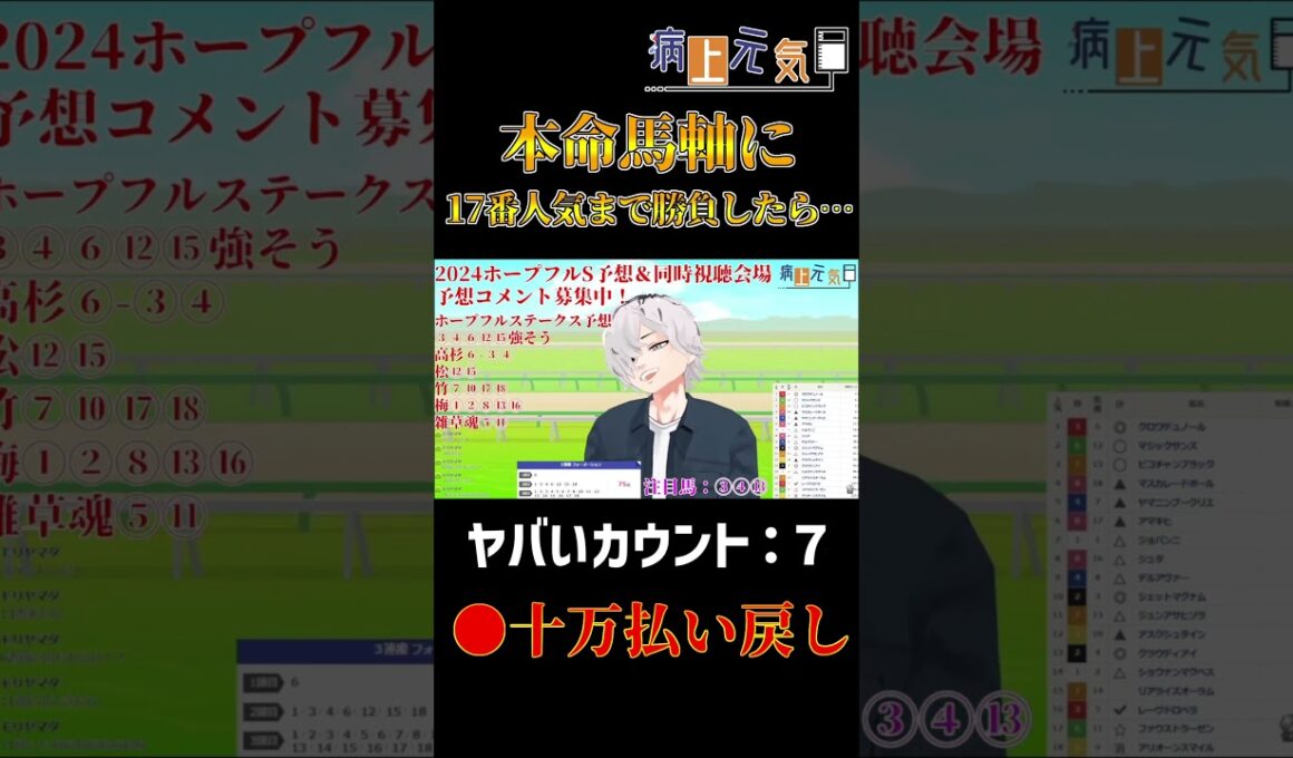 【ホープフルステークス2024】17番人気単勝オッズ303.3倍の三連複を当たった！？【病上元気】#shorts #競馬