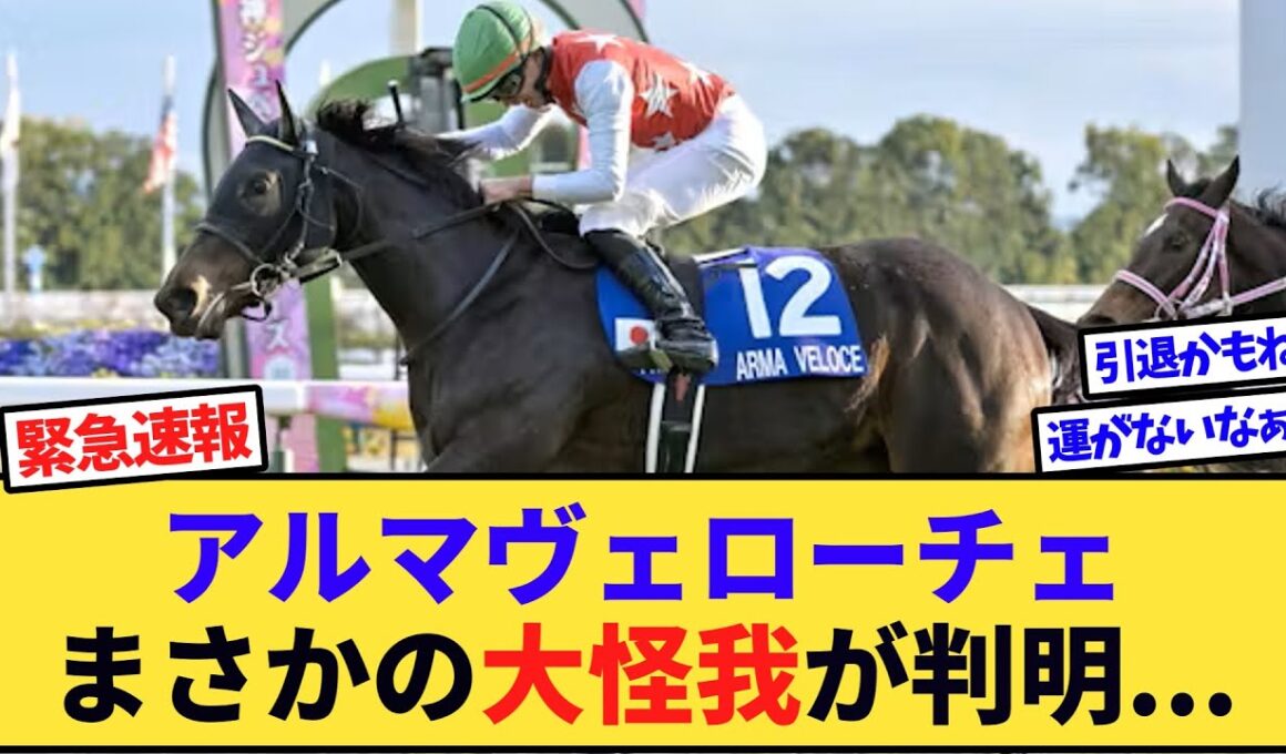 【悲報】アルマヴェローチェ、左前浅屈腱炎が判明！9か月以上の休養へ...