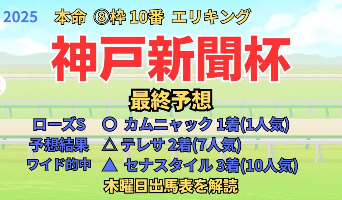 ◎  エリキング「神戸新聞杯 2025 最終予想」 #神戸新聞杯