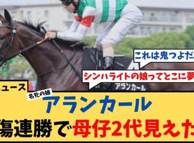 【野路菊S】「シンハライトの娘・アランカール 無傷2連勝で早くもオークス母仔2代制覇と話題に…」に対するコメント集【反応集】