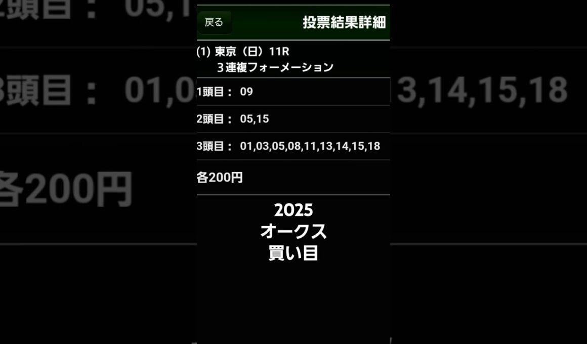 2025 オークス 優駿牝馬 買い目 #競馬予想 #2025 #オークス #G1 #ぱろぷんて