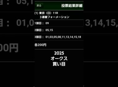 2025 オークス 優駿牝馬 買い目 #競馬予想 #2025 #オークス #G1 #ぱろぷんて